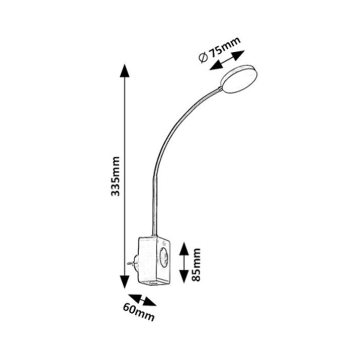 Aplique Rabalux Tivro, LED 4 W, negro, IP20, 3 opciones de temperatura de color: 3000, 4000 y 6000, 71284