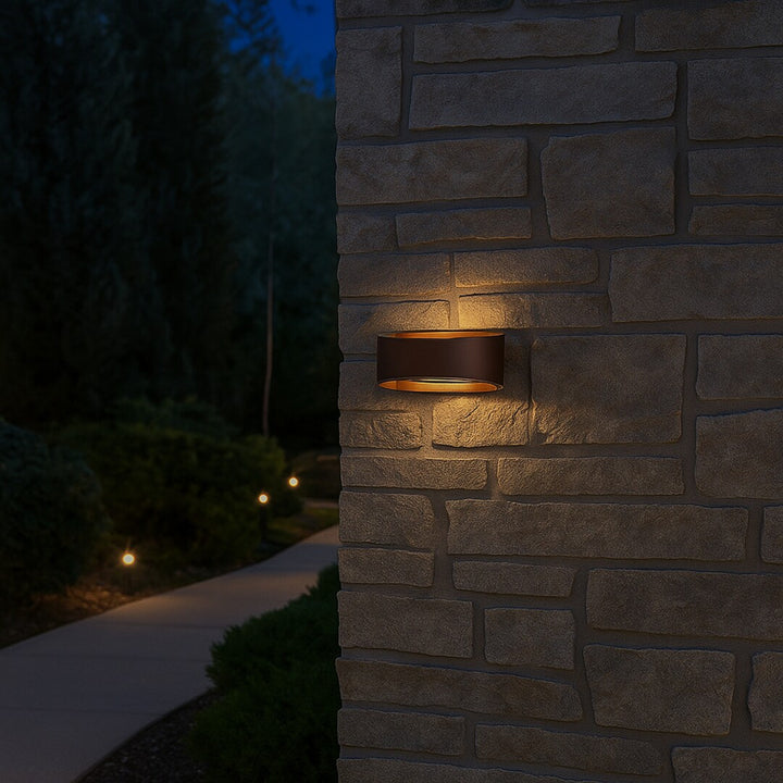 Aplique exterior Rabalux Gerla, color marrón, LED 9 W, IP54, 3000 K, 77180