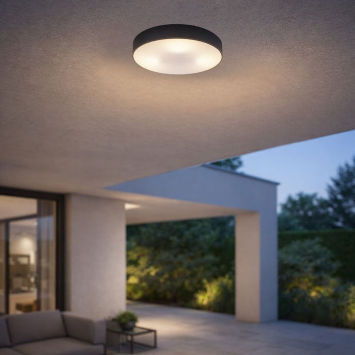Lámpara Rabalix Dolen, negra, 2x E27, máx. 9 W, IP43, 75065