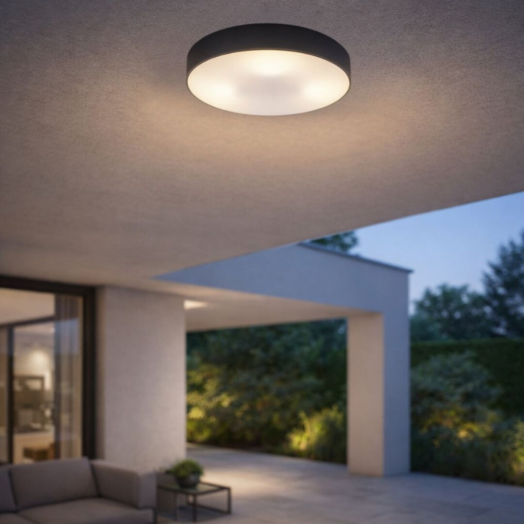Lámpara Rabalix Dolen, negra, 3x E27, máx. 9 W, IP43, 75066