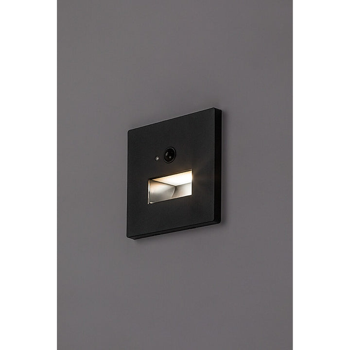 Lámpara Lunca LED 1 W IP20 negra 3000, 4500, 6500 K con sensor de movimiento y sensor de luz, 77197