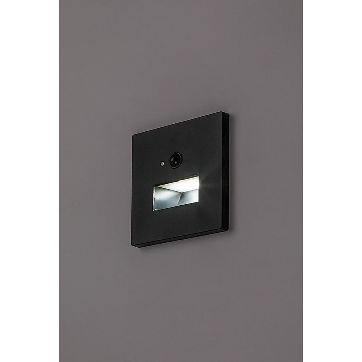 Lámpara Lunca LED 1 W IP20 negra 3000, 4500, 6500 K con sensor de movimiento y sensor de luz, 77197