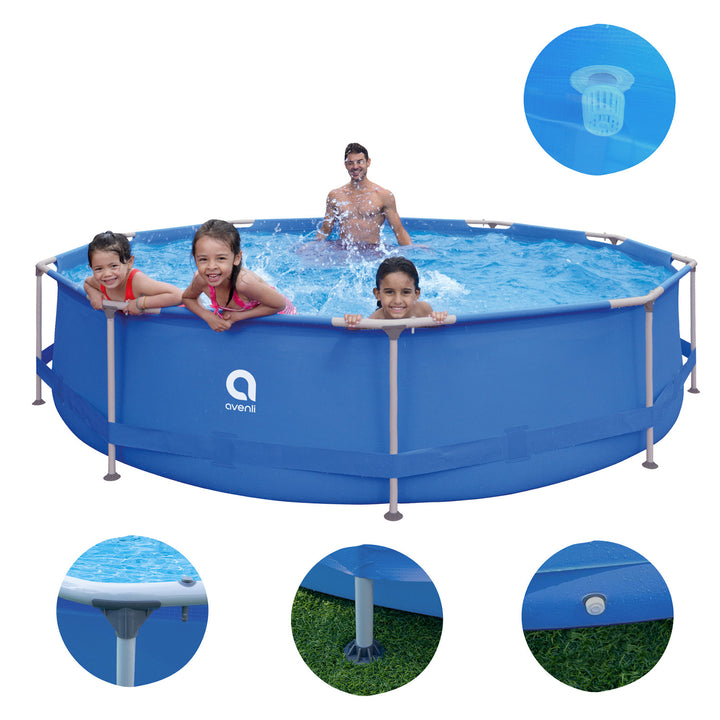 Piscina circular con estructura AVENLI de 366 x 76, conjunto con una capacidad de 6125 l