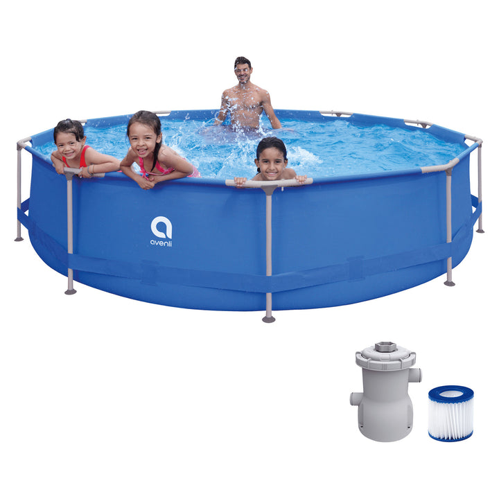 Piscina circular con estructura AVENLI de 366 x 76, conjunto con una capacidad de 6125 l
