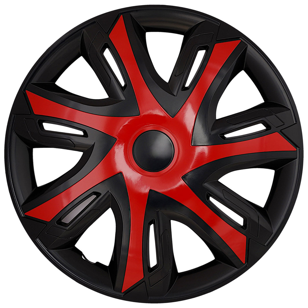 Tapas universales para ruedas de 14'' NRM N-Power rojo/negro, 4 unidades