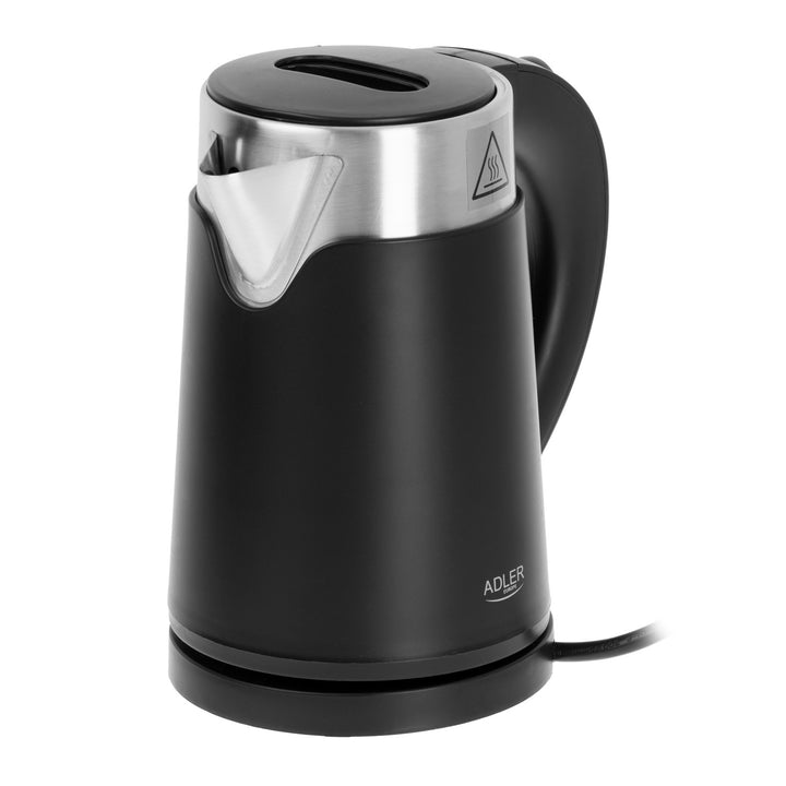 Hervidor eléctrico Adler, de metal, 0,6 l, silencioso, potencia de 800 W, negro. AD 1372