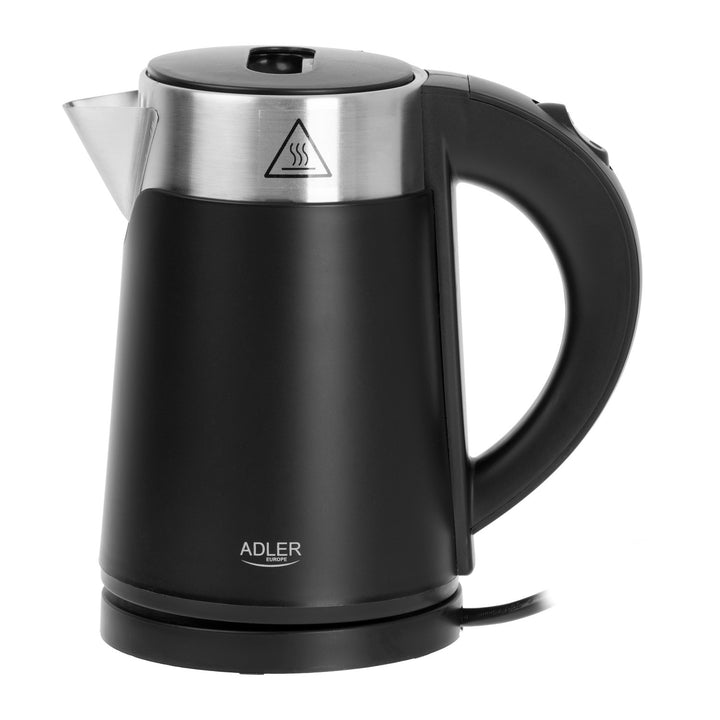 Hervidor eléctrico Adler, de metal, 0,6 l, silencioso, potencia de 800 W, negro. AD 1372
