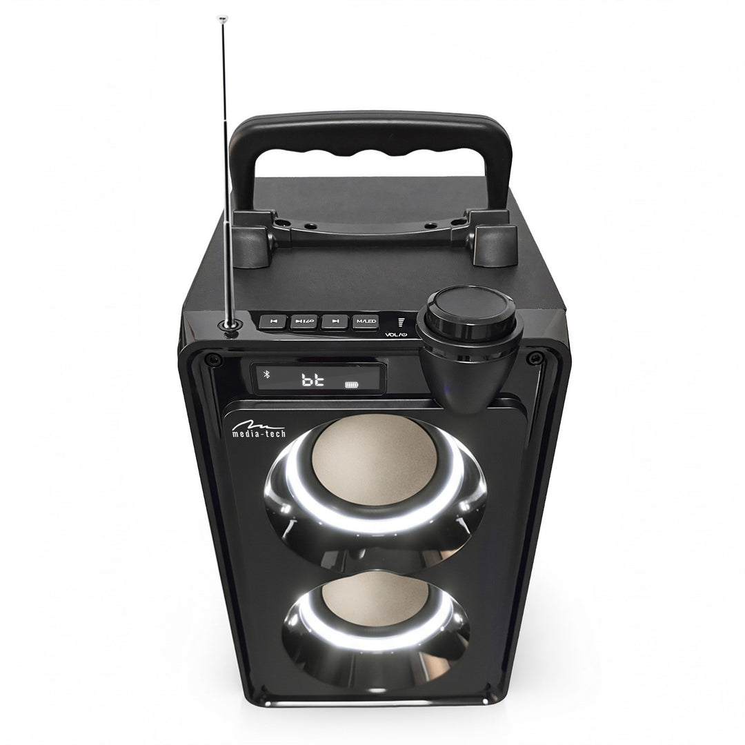 Altavoz Bluetooth portátil OVERBOX MT3186, radio FM, compatible con tarjetas SD y USB, potencia RMS de 30 W, Mediatech