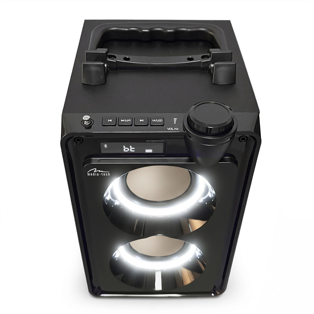 Altavoz Bluetooth portátil OVERBOX MT3186, radio FM, compatible con tarjetas SD y USB, potencia RMS de 30 W, Mediatech