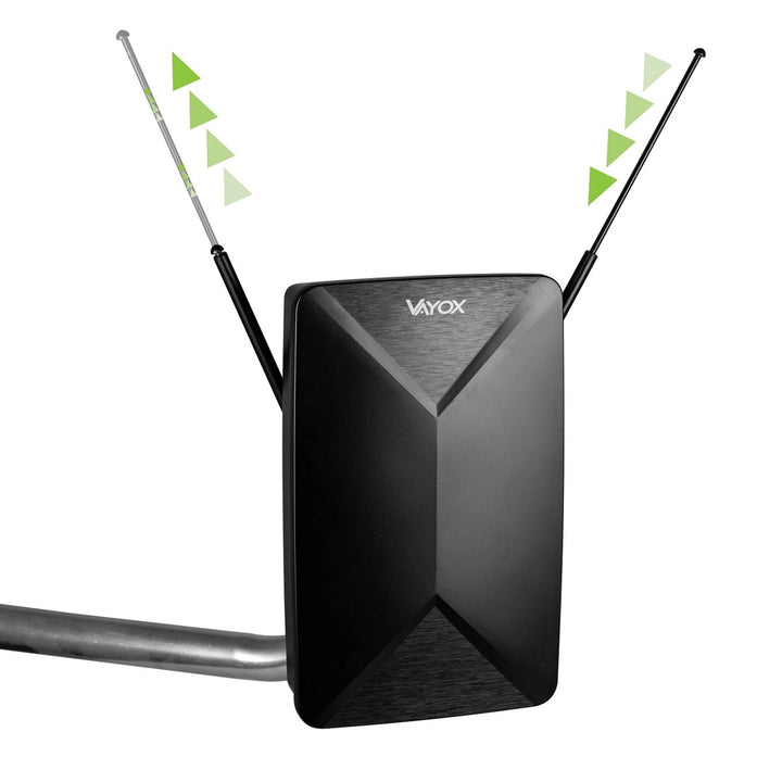 Antena activa, de interior, de exterior, DVB-T2, televisión terrestre 4K, Vayox