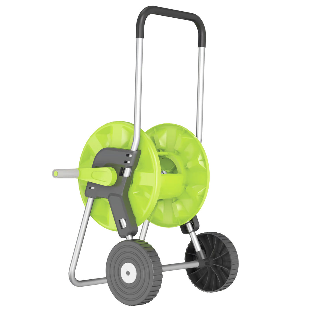 Manguera de jardín Cellfast, PROFESSIONAL 3/4" 20 m + Carrito para manguera Cellfast Economic 1/2" 45 m + Juego con aspersor recto 3/4" IDEAL