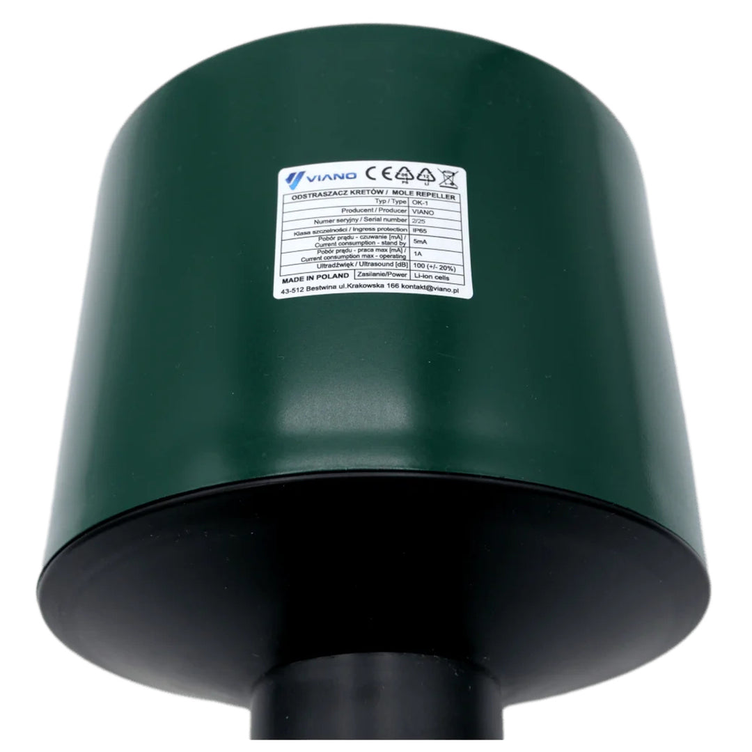 Repelente acústico profesional para topos y topillos, batería de 4400 mAh, IP65, Viano OK1, 2 unidades