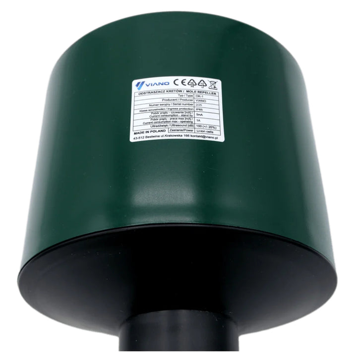 Repelente acústico profesional para topos y topillos, batería de 4400 mAh, IP65, Viano OK1, 2 unidades