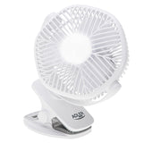 Ventilador a batería de 5"/12,7 cm con clip - USB / LED, AD 7335, Adler