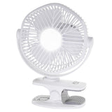 Ventilador a batería de 5"/12,7 cm con clip - USB / LED, AD 7335, Adler