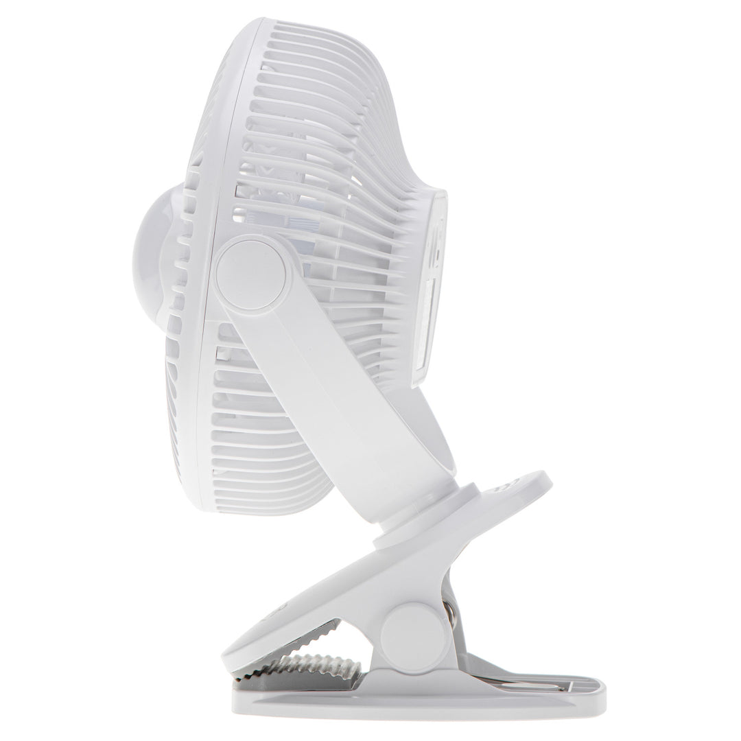 Ventilador a batería de 5"/12,7 cm con clip - USB / LED, AD 7335, Adler