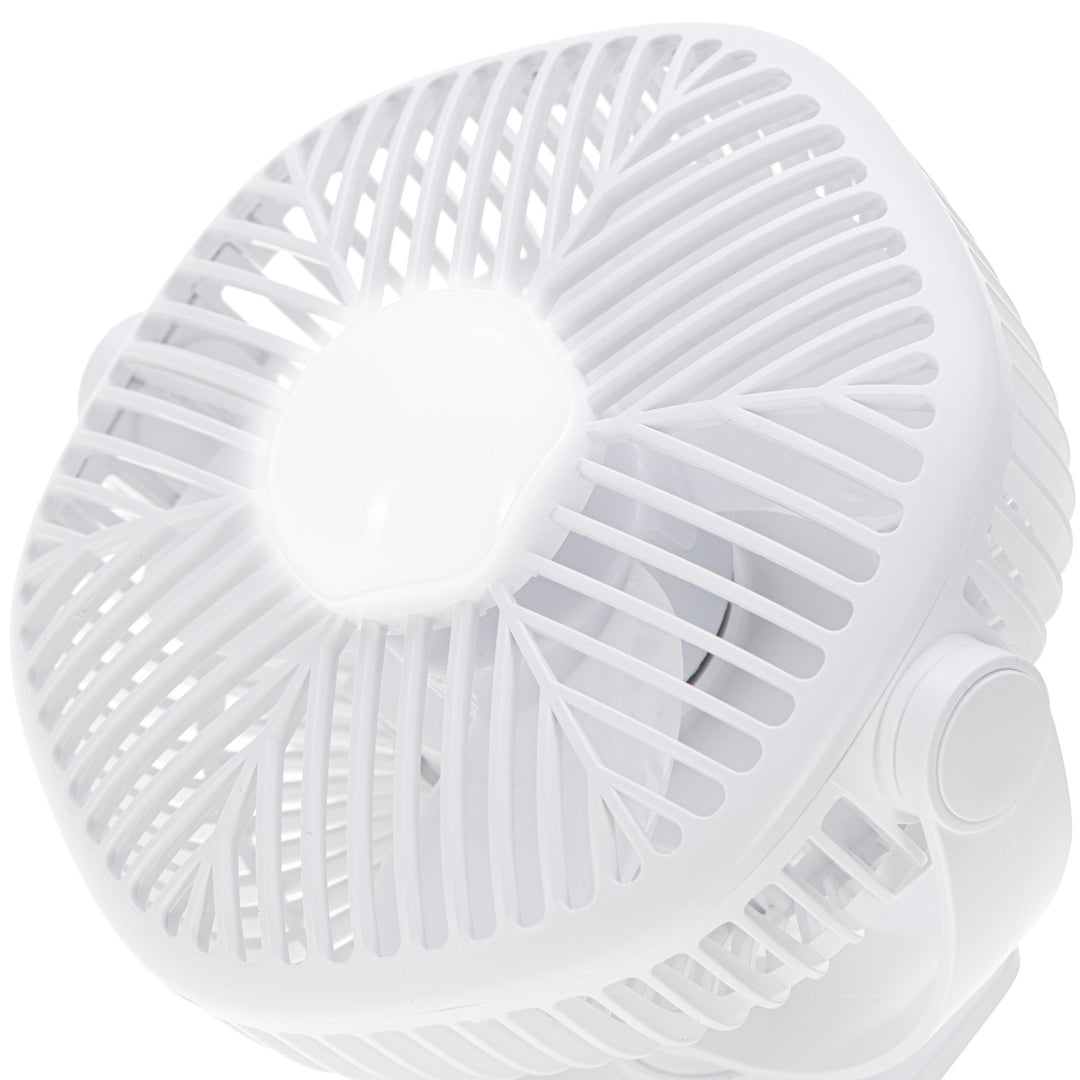 Ventilador a batería de 5"/12,7 cm con clip - USB / LED, AD 7335, Adler