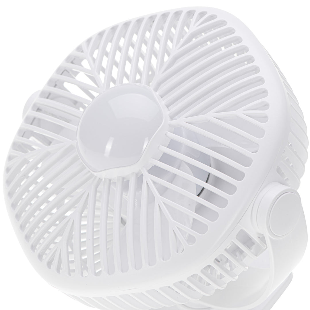 Ventilador a batería de 5"/12,7 cm con clip - USB / LED, AD 7335, Adler