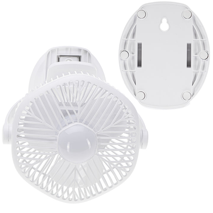 Ventilador a batería de 5"/12,7 cm con clip - USB / LED, AD 7335, Adler