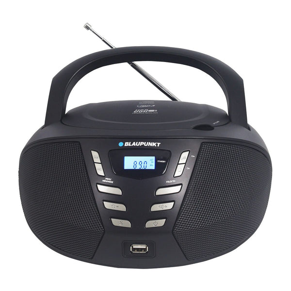 Boombox Blaupunkt, CD/MP3/USB/AUX, pantalla LCD, función de reloj con alarma, sintonizador FM, BB7BK