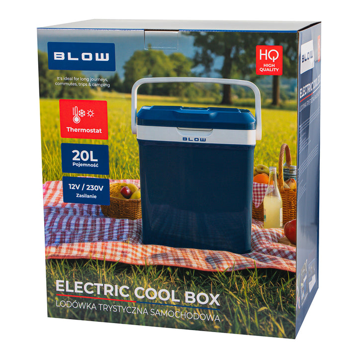 Nevera portátil para coche Blow, capacidad de 20 l, refrigeración y calefacción, termostato, asa de transporte, 44-315#