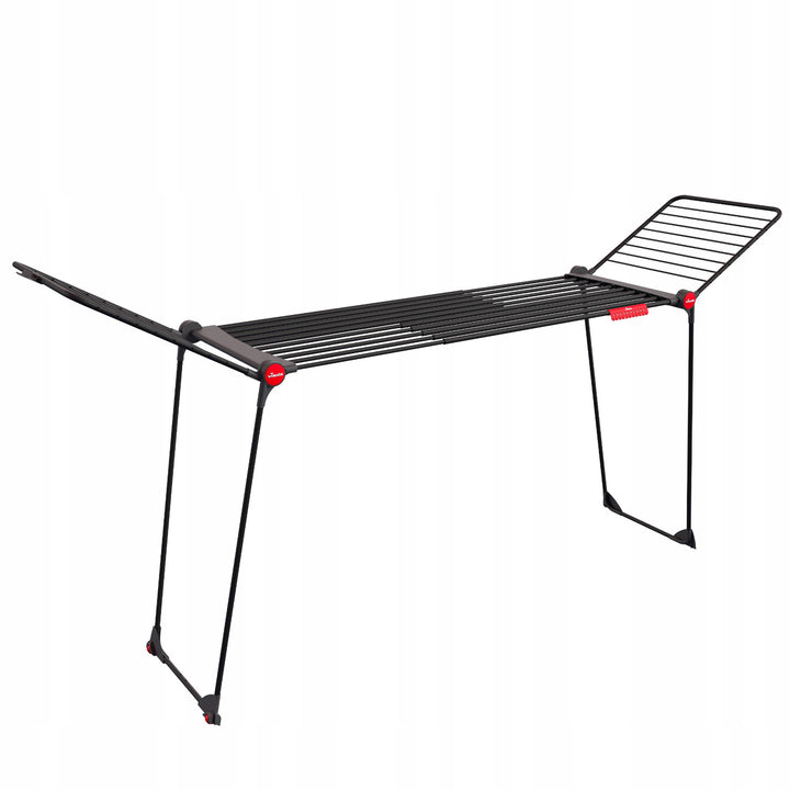 Tendedero Vileda Infinity Flex Ultimate, color negro, hasta 30 m de superficie de secado, extensible, estructura elevada, ganchos para la ropa, ruedas integradas, 179620