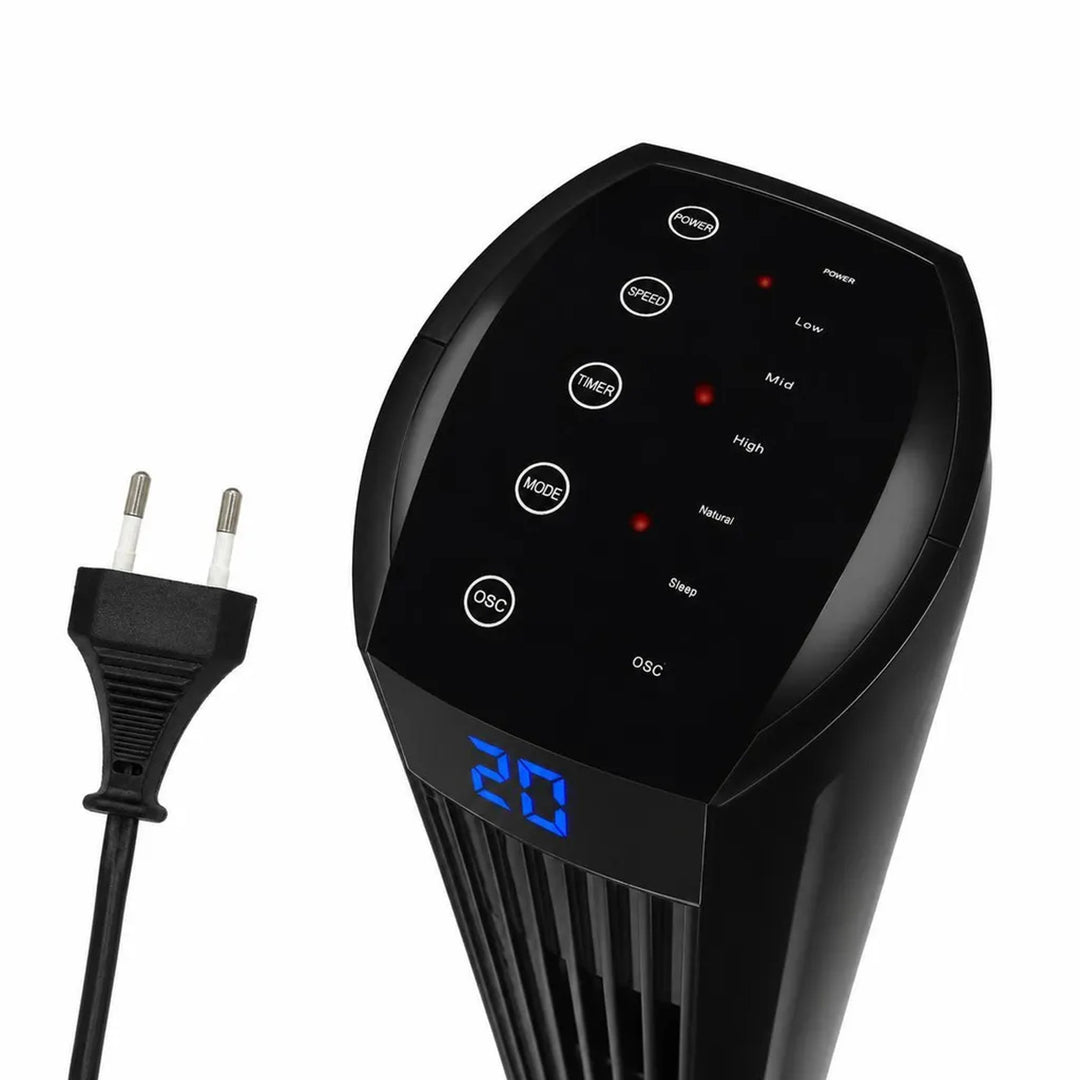 Ventilador de columna LTC, pantalla grande, temporizador integrado, varios modos de funcionamiento, mando a distancia con alcance de hasta 16 m, potencia de 45 W, LXWT28