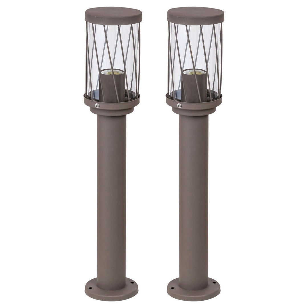 Lámpara de jardín de pie Rabalux Budapest, IP44, color marrón, casquillo E27, máx. 40 W, 8889, 2 unidades
