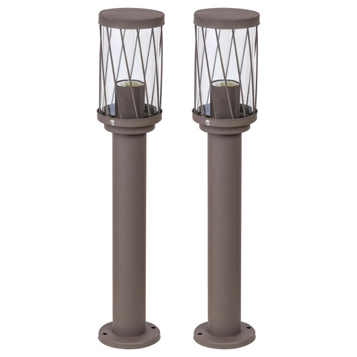 Lámpara de jardín de pie Rabalux Budapest, IP44, color marrón, casquillo E27, máx. 40 W, 8889, 2 unidades