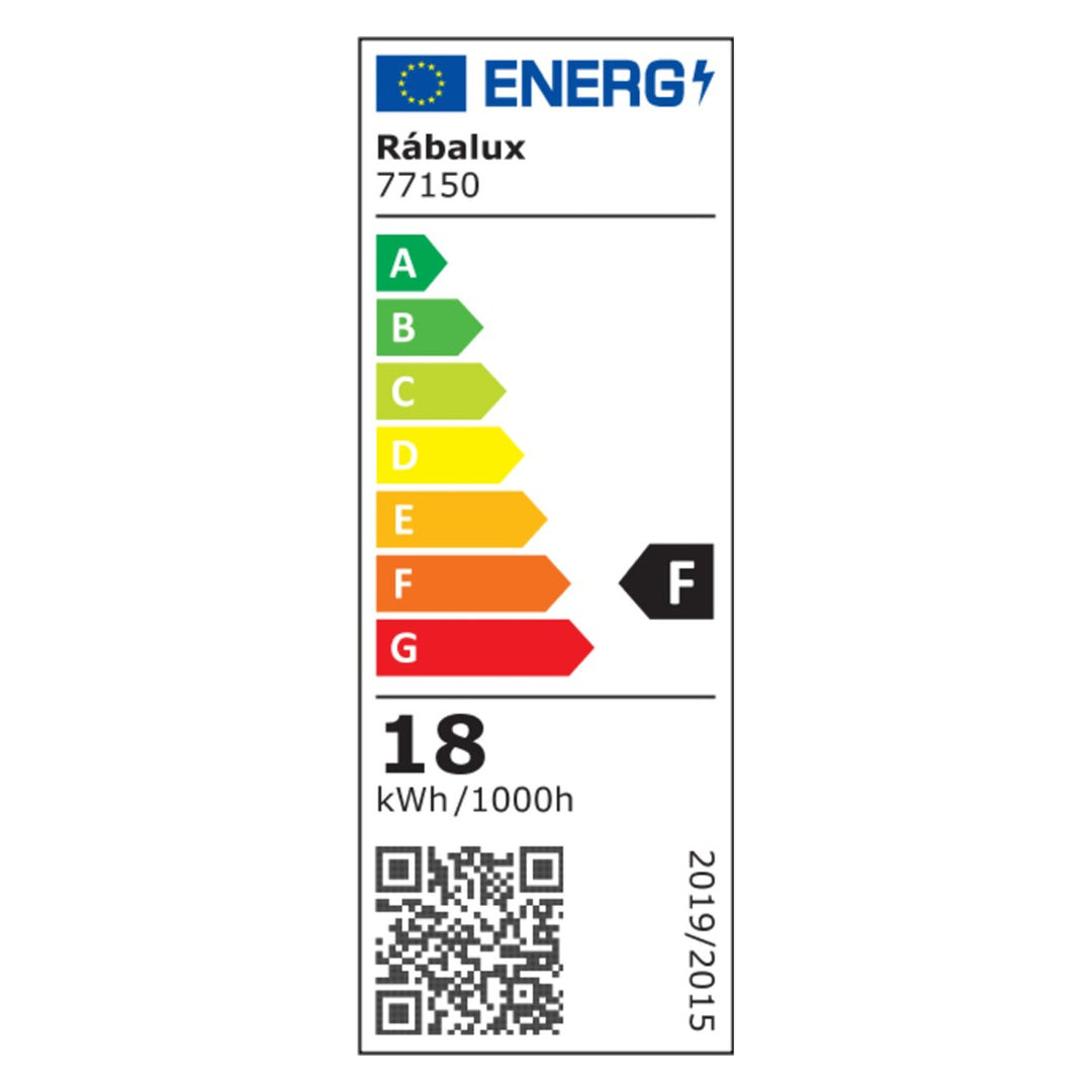 Lámpara Rabalux Rapla2 LED 18 W, negra, IP65, clase energética F, regulación de la temperatura de color: 2700, 4000, 6500 K, 77150, 2 unidades