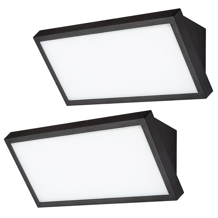 Lámpara Rabalux Rapla2 LED 18 W, negra, IP65, clase energética F, regulación de la temperatura de color: 2700, 4000, 6500 K, 77150, 2 unidades