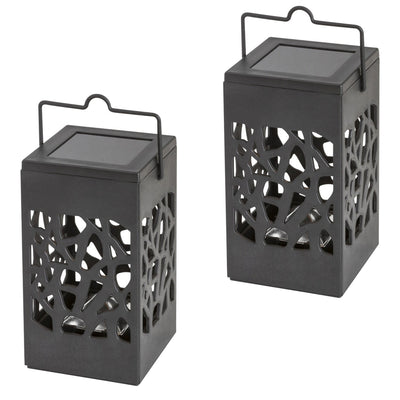 Lámpara solar Mora, 1 lm, grado de protección IP23, color negro, LED de 0,07 W, 8948, 2 unidades
