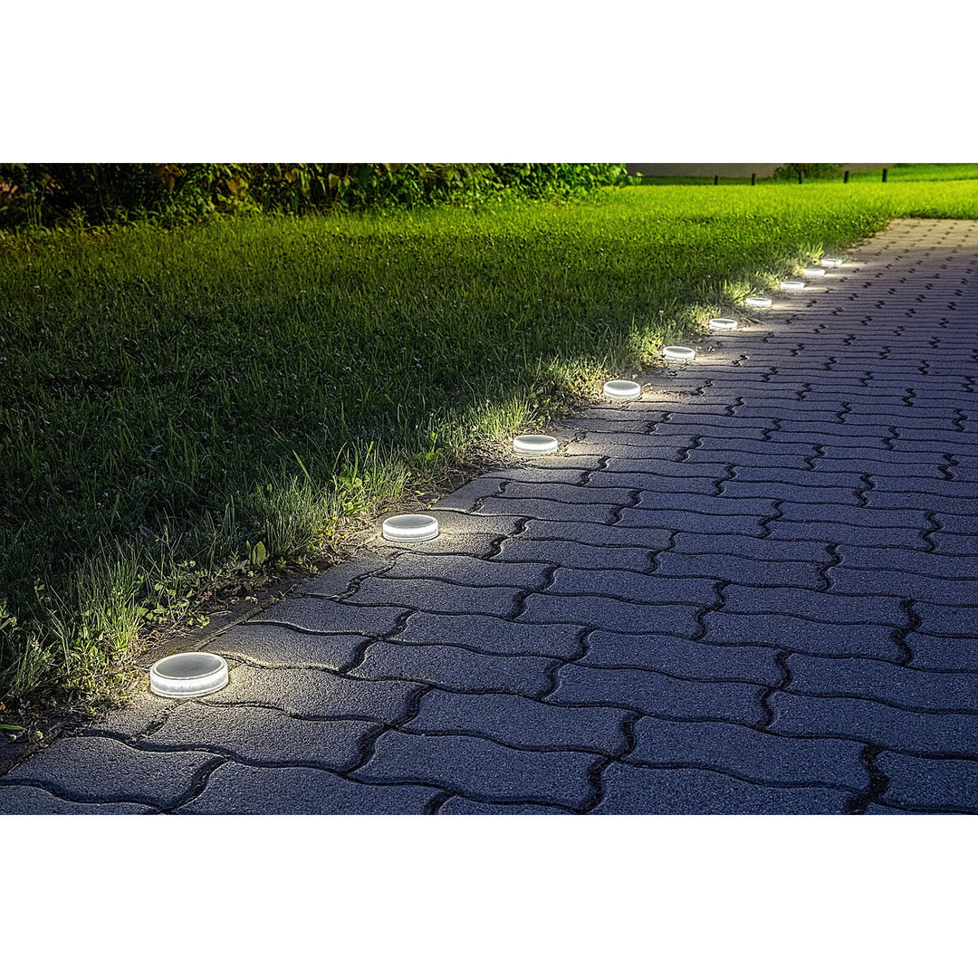 Lámpara solar Trillo LED de 0,3 W, sensor crepuscular, color transparente, IP65, K 4000, 77175, 4 unidades