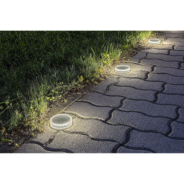 Lámpara solar Trillo LED de 0,3 W, sensor crepuscular, color transparente, IP65, K 4000, 77175, 4 unidades