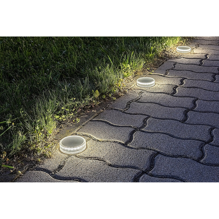 Lámpara solar Trillo LED de 0,3 W, sensor crepuscular, color transparente, IP65, K 4000, 77175, 4 unidades