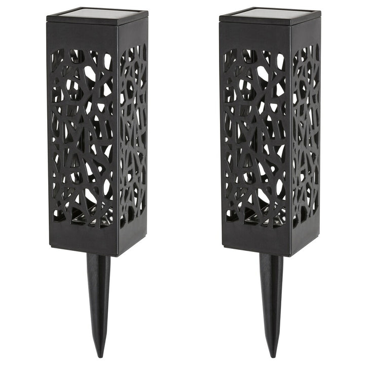 Lámpara solar Mora, 2 lm, grado de protección IP23, color negro, LED de 0,16 W, 8949, 2 unidades