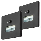 Lámpara Lunca LED 1 W IP20 negra, 3000, 4500, 6500 K, sensor de movimiento, sensor de luz, 77197, 2 unidades