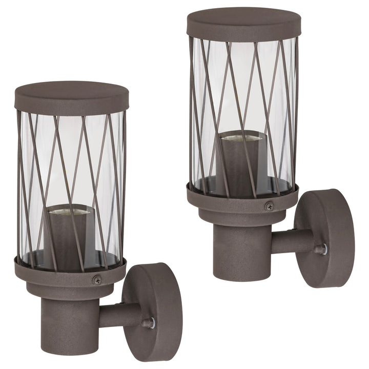 Aplique exterior Rabalux Budapest, IP44, color marrón, casquillo E27, máx. 40 W, 8888, 2 unidades