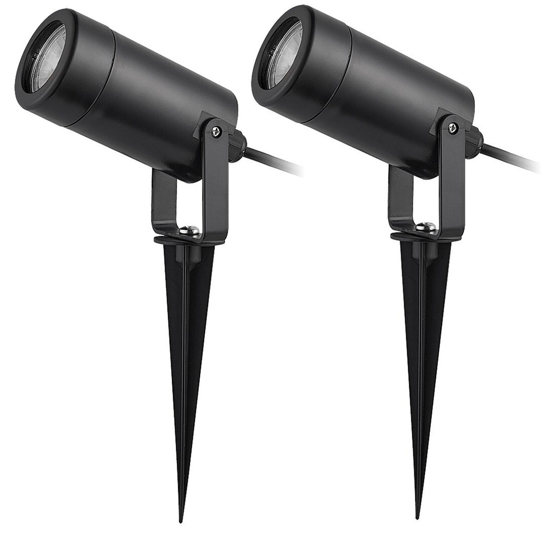 Lámpara de suelo Rabalux Krobia, IP65, color negro, casquillo GU10, máx. 4 W, 7814, 2 unidades