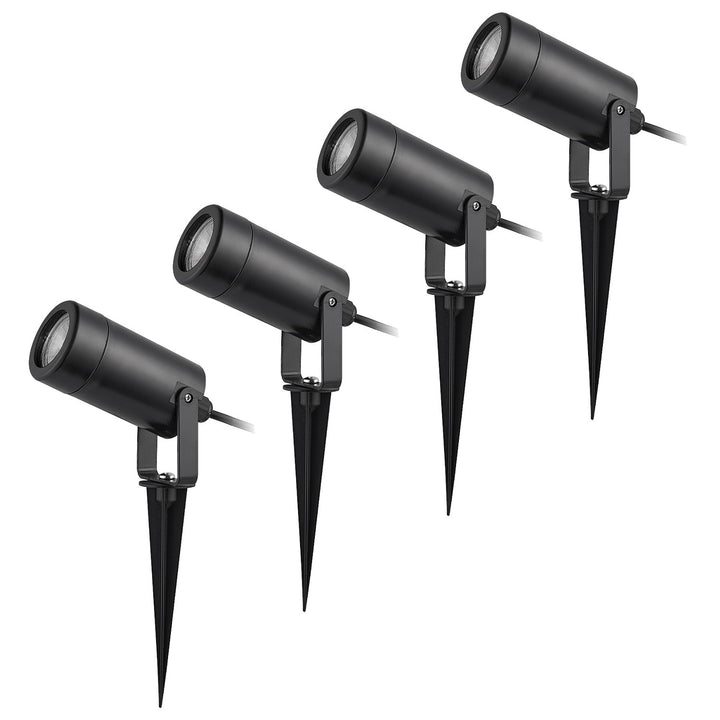 Lámpara de suelo Rabalux Krobia, IP65, color negro, casquillo GU10, máx. 4 W, 7814, 4 unidades
