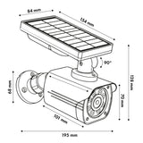 Cámara solar de imitación, LED parpadeante, sensor de movimiento, iluminación LED, pegatinas incluidas, SOL1800S/B, 2 unidades