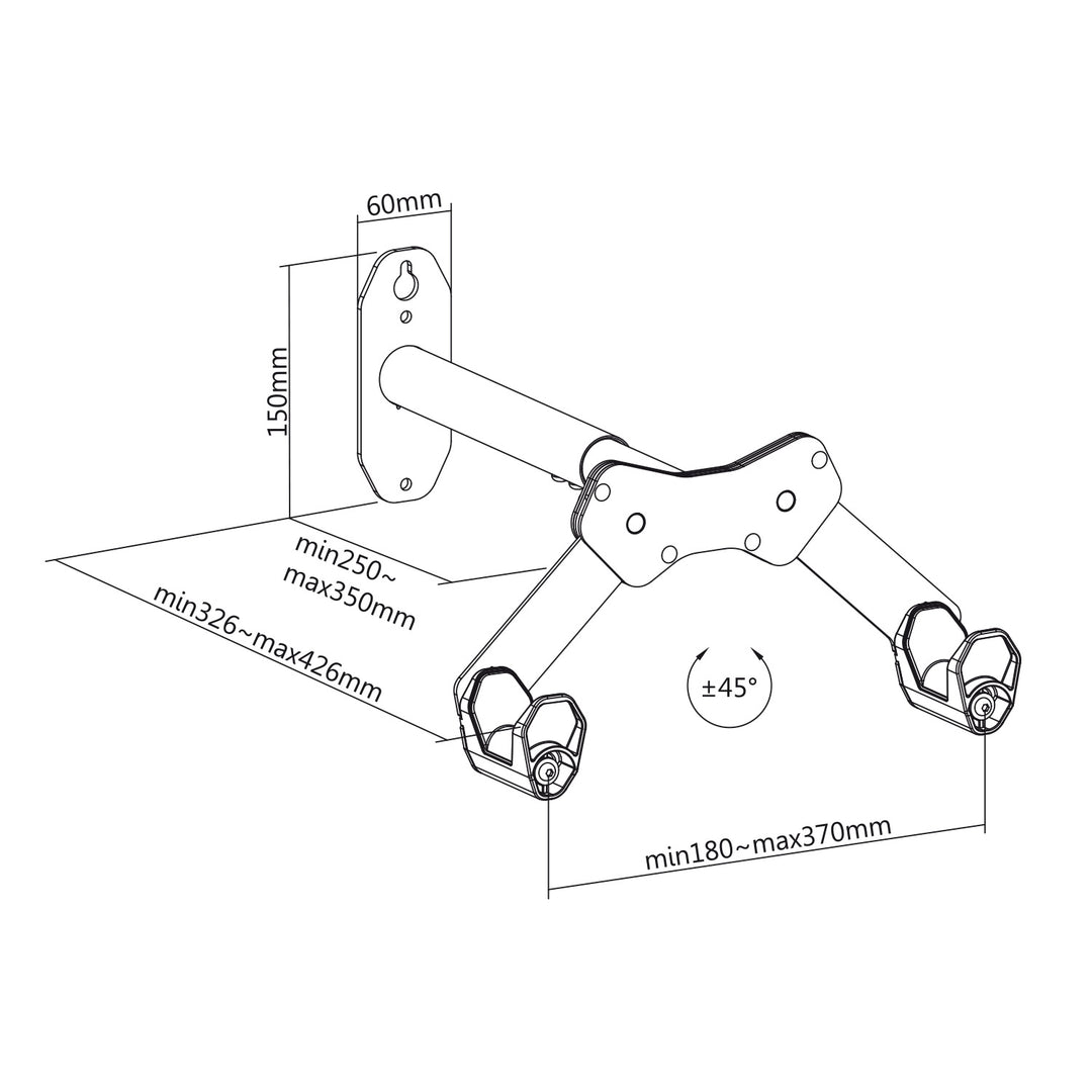 Soporte de pared para bicicletas Maclean, 25 kg máx., MC-457, 2 unidades