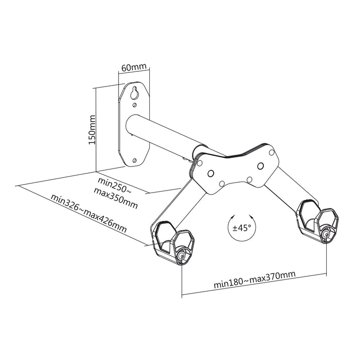 Soporte de pared para bicicletas Maclean, 25 kg máx., MC-457, 2 unidades