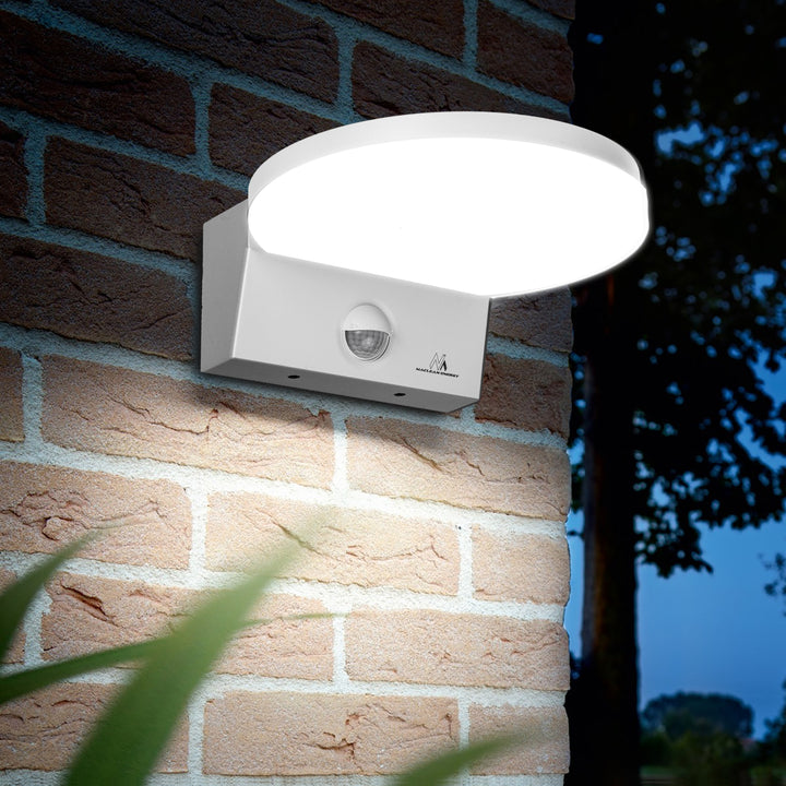 Lámpara LED con sensor de movimiento Maclean, sensor de movimiento PIR, color blanco, 15 W, IP65, 1560 lm, luz blanca neutra (4000 K) MCE344 W, 2 unidades