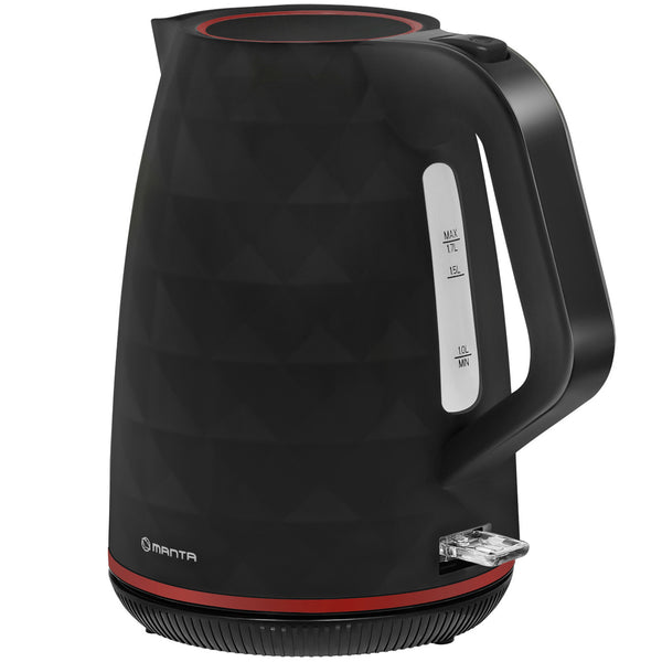 Hervidor eléctrico inalámbrico Manta ORISA de 1,7 l y 2200 W, negro