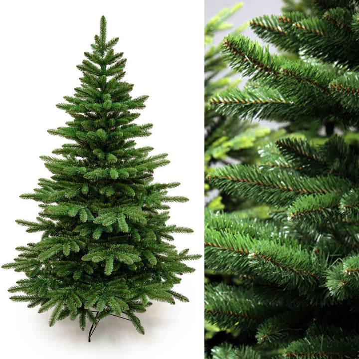 Árbol de Navidad artificial, abeto español, material de PVC, altura de 250 cm, soporte metálico
