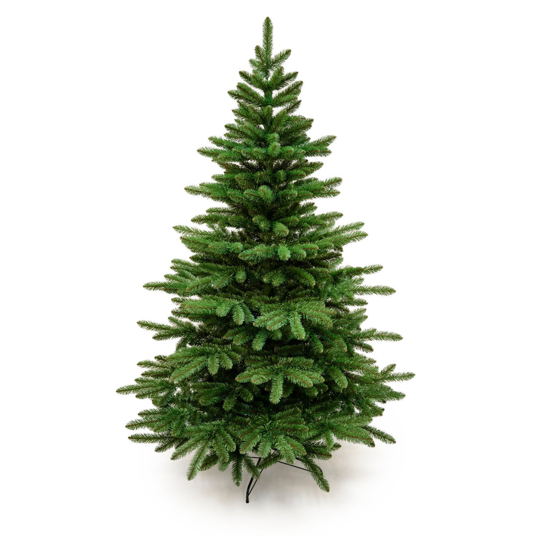Árbol de Navidad artificial, abeto español, material de PVC, altura de 250 cm, soporte metálico