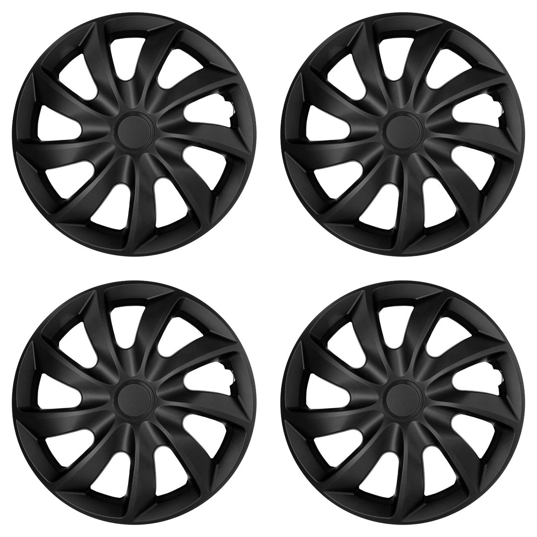 Tapacubos universales para coche de 14'' NRM Quad, negros mate, 4 unidades