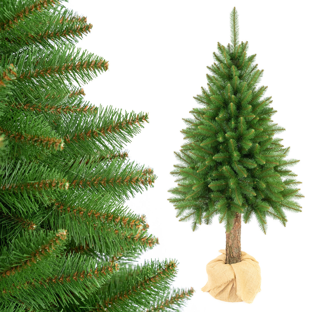 Árbol de Navidad de abeto con tronco Premium de 200 cm, frondoso y realista, Damich