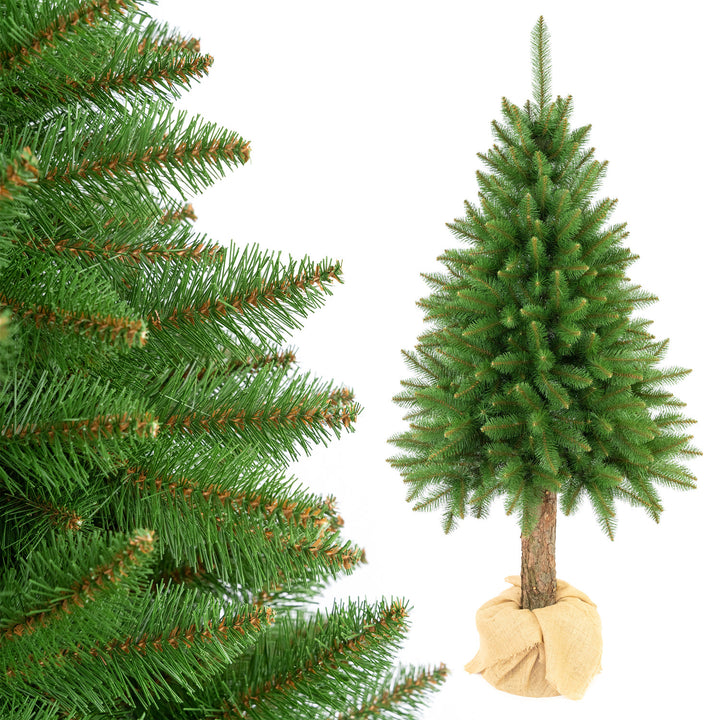Árbol de Navidad de abeto con tronco, modelo Premium, 180 cm, frondoso y realista, Damich